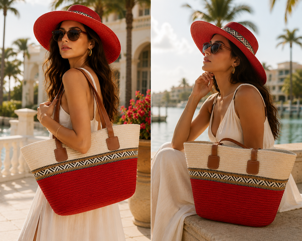 Cartera y Sombrero Riviera Rouge
