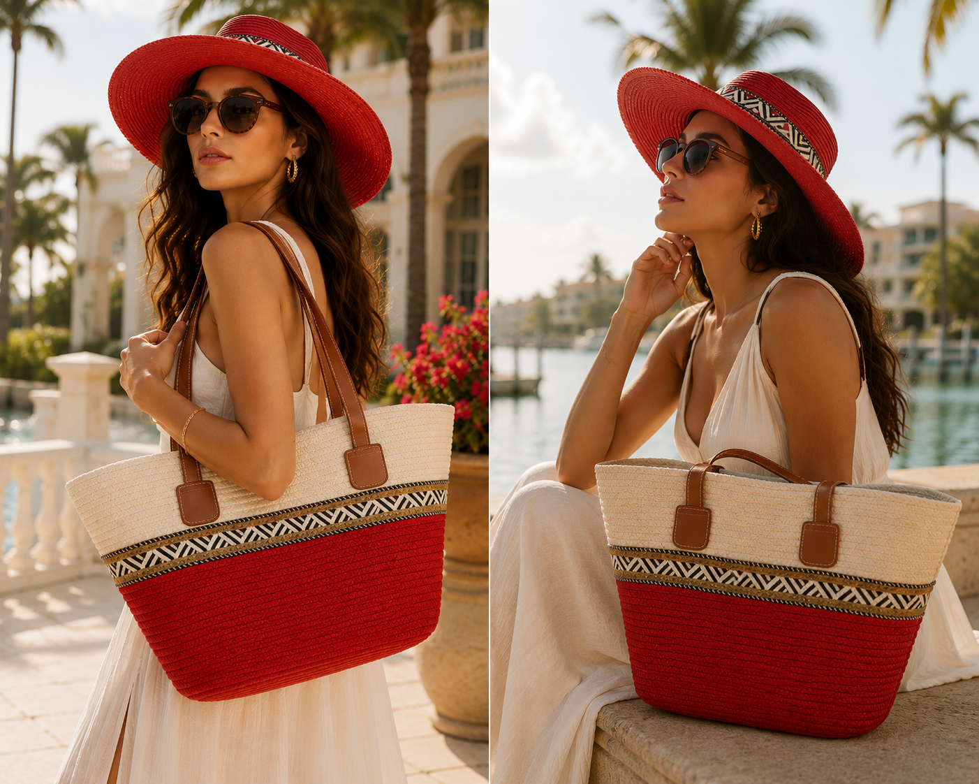 Cartera y Sombrero Riviera Rouge