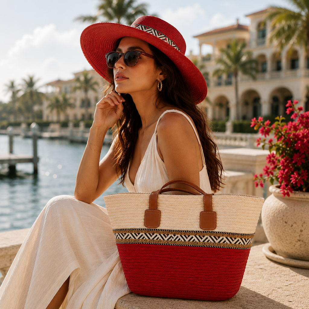 Cartera y Sombrero Riviera Rouge